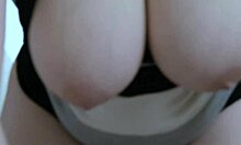 blonde busty milf gives pov blowjob and swallows cum.