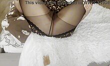 hot milf masturbates wet pussy in pantyhose while talking