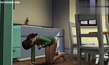 Gorgeous teen 18+ caught her bbc roommate naked doing a cigarette gets horny and fucks him in the kitchen more at hentaisims com