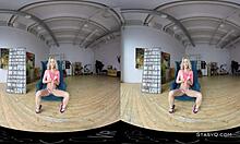 lovely blonde amateur strips with natural tits in vr, wanna watch?