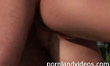 hot brunette teen 18+ enjoys outdoor adventure with big cock