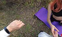 Holy Hell! Kitty Sucking Stranger's Dick and Banged Doggy Outdoor!