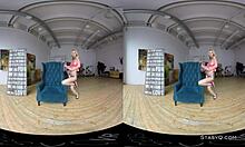 lovely blonde amateur strips with natural tits in vr, wanna watch?