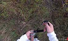 Holy Hell! Kitty Sucking Stranger's Dick and Banged Doggy Outdoor!