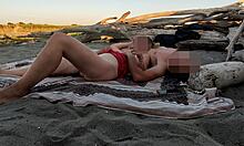 Flashing Cock to Stepdaughter on Public Beach