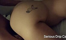 Teen bent over in hotel room for hardcore doggystyle creampie