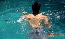 Detailed Sex By Pool For Latin Gay Teen With Riding And Blowjob