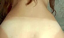 hot brunette rides and receives a creampie in her tight ass during close-up action.