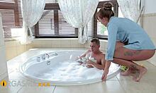 Young petite girl with tight ass orgasms intensely in jacuzzi