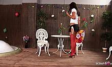 Elle Brook asks, Want to see this braces teen in wet clothed cfnm sex, cum in mouth with rough fucking?