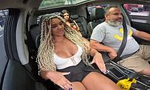 latina sophie stephan shows wet pussy in car casting