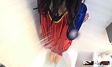 Supergirl saves the day and earns a steamy shower orgasm.