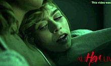 Allherluv com features wet fingering and snowballing between brunette milf and blonde teen lesbian