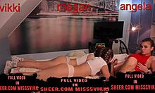 three girls film themselves in the room