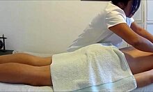 full service at this asian massage parlor 😏 with oiled uniform and orgasm