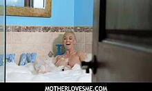 Bubble bath turns wild with stepmom Brook Page's bosom