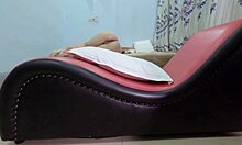 Fucking friend's wife doggy on sofa feels amazing