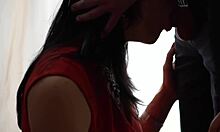 Amateur Deepthroat From Hot Wife In Red Dress For Friend He Cum In Her Mouth