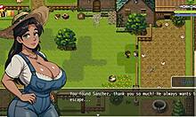OMG, Lost Lagoon harem hentai game ep 5 has sexy farmer flashing outside! 🔥