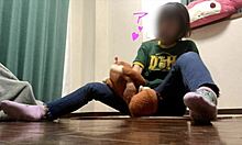 Feeling Horny, She Rubs Her Pussy Against A Doll Imagining A Man