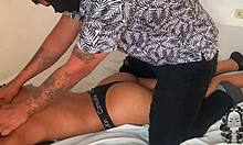 Horny Stepsister Moans During Intense Black Massage on Natural Tits