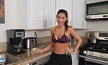 nina north, my busty roommate, takes my big cock in pov. want to see her natural tits bounce?