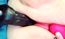 Whore's Milky Pussy Fucked by Machine