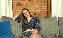 Blonde girlfriend gives intimate JOI to women