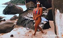 Angel Takemura Goes Topless For Surfers On Grumari Beach!