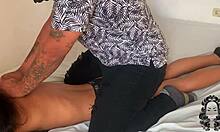 Horny Stepsister Moans During Intense Black Massage on Natural Tits