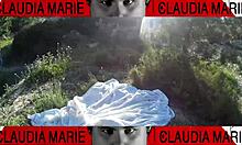 fat spanish couple plays with pussy and ass outdoors with gay friend