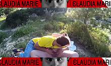 fat spanish couple plays with pussy and ass outdoors with gay friend