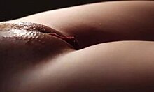 Beautiful teen slaps her tits and pussy closeup.