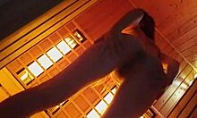 Damn! Risky flashing and wild masturbation at public spa!