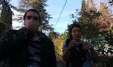 yo, best friends giving a wild blowjob on the street. cum everywhere!