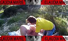 fat spanish couple plays with pussy and ass outdoors with gay friend