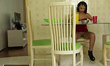 yo, stepdad films stepdaughter eating lunch without panties, sneaky! 😏