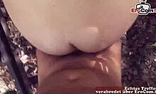 hey, chubby girl showing tits and banging outdoors pov!