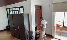 Fucking Real Estate Client As Fiancée Tours Kitchen, Seducing Young 18+ On Stairs Showing Pussy And Ass