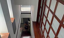 Fucking Real Estate Client As Fiancée Tours Kitchen, Seducing Young 18+ On Stairs Showing Pussy And Ass