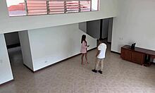 Fucking Real Estate Client As Fiancée Tours Kitchen, Seducing Young 18+ On Stairs Showing Pussy And Ass