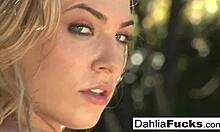 Sexy Teen Dahlia Skys Intense Outdoor Masturbation Session with Pussy and Ass Exposed