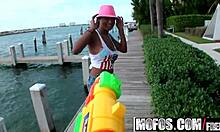 sierra santos gets tits hosed in latina sex tape