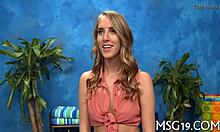 horny teen 18+ babe gets oiled ass massage and hardcore sex