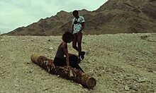 taking the condom off during morning hike with big black cock