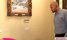 Petite Babysitter's First Anal With Boss