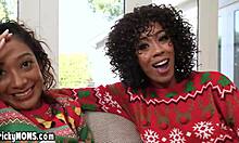 Ebony Milf and Teen 18+ Bang Huge White Cock