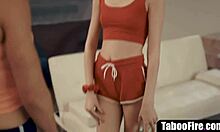 Young cheerleader pressured into sex by milf coach and her hubby