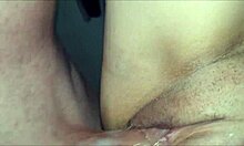 Slipped Redhead's Panties Aside and Fucked Her Wet Pussy Until Huge Cum Inside