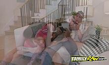 lucky dude enjoys a deep blow job by her horny stepsis